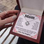 TO MY MOM FROM DAUGHTER SQUEEZED LOVE KNOT NECKLACE GIFT SET