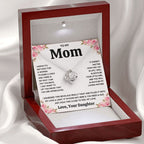 TO MY MOM FROM DAUGHTER SQUEEZED LOVE KNOT NECKLACE GIFT SET