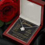 TO MY GRANDMA NEVER ENDING GOLD LOVE KNOT NECKLACE GIFT SET