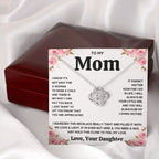 TO MY MOM FROM DAUGHTER SQUEEZED LOVE KNOT NECKLACE GIFT SET