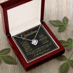 TO MY GRANDMA NEVER ENDING GOLD LOVE KNOT NECKLACE GIFT SET