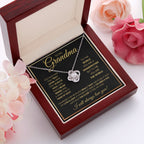 TO MY GRANDMA NEVER ENDING GOLD LOVE KNOT NECKLACE GIFT SET