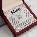 TO MY MOM FROM DAUGHTER SQUEEZED LOVE KNOT NECKLACE GIFT SET