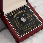 TO MY GRANDMA NEVER ENDING GOLD LOVE KNOT NECKLACE GIFT SET