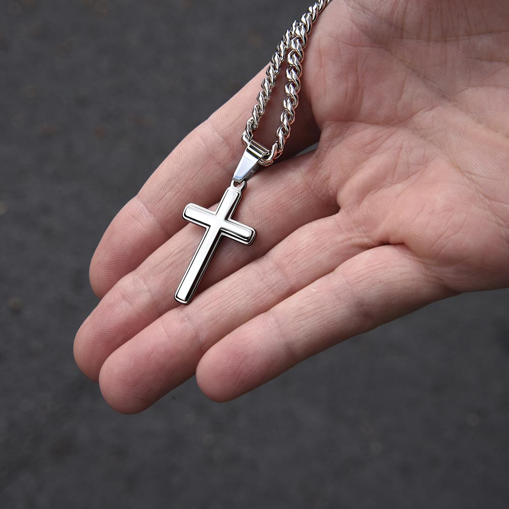 Grandson - Always Keep me in Your Heart - Cross Cuban Link Chain