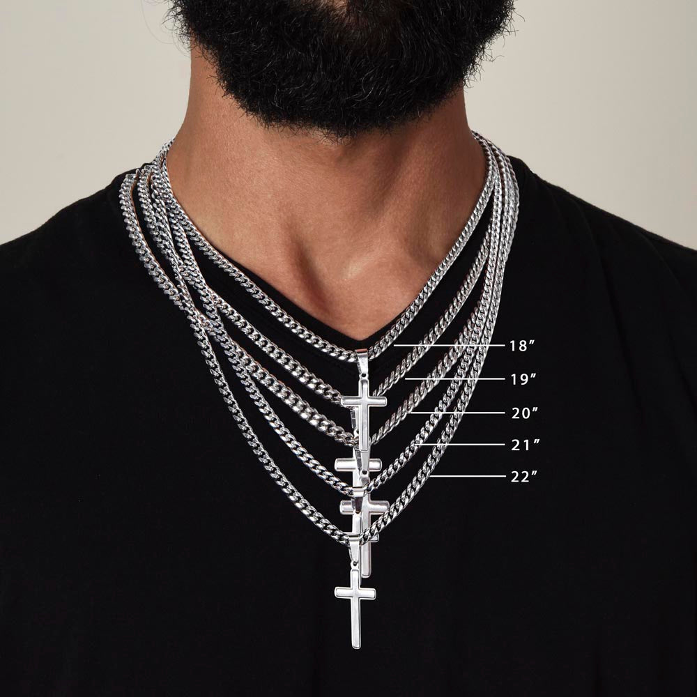 Grandson - Always Keep me in Your Heart - Cross Cuban Link Chain