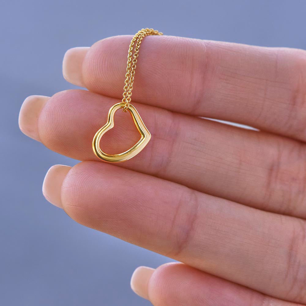 Daughter - Be Brave - Delicate Heart Necklace
