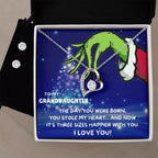 TO MY GRANDDAUGHTER FOREVER LOVE NECKLACE AND EARRINGS SET - GRINCH