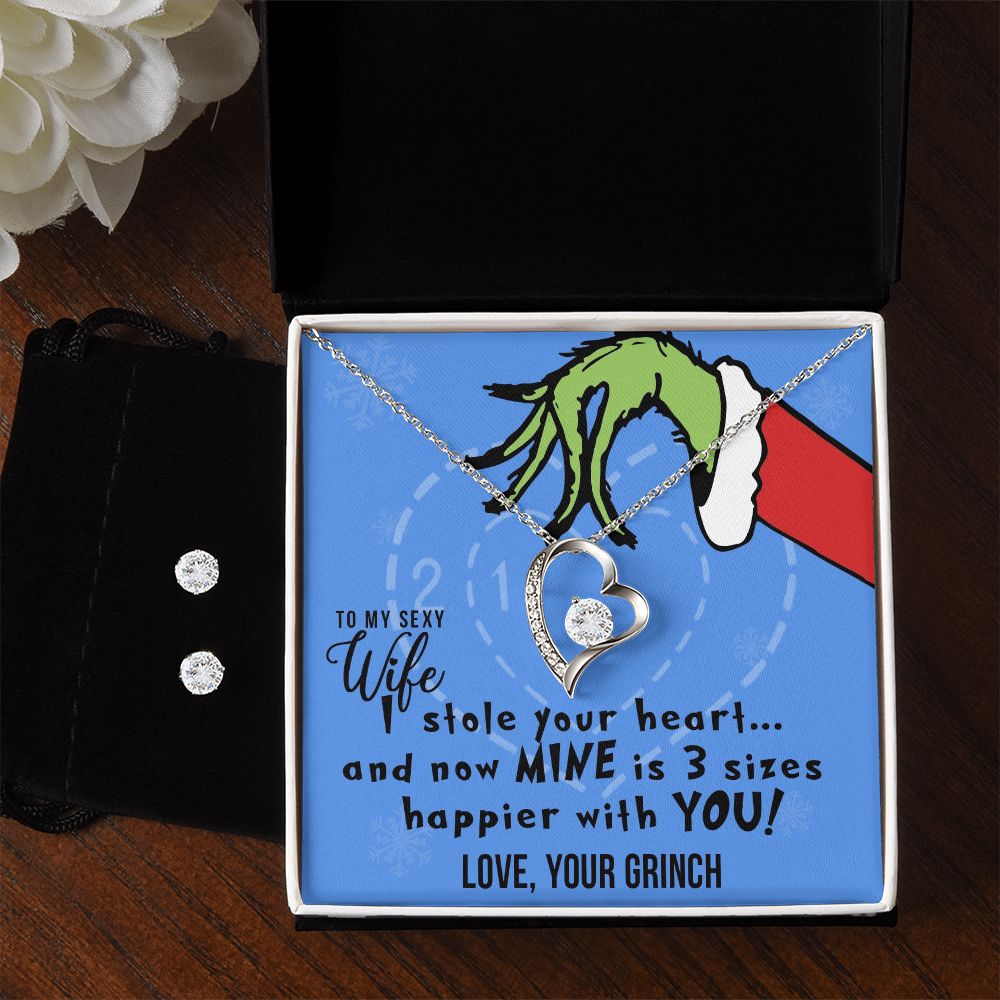 TO MY SEXY WIFE FOREVER LOVE EARRING SET - GRINCH