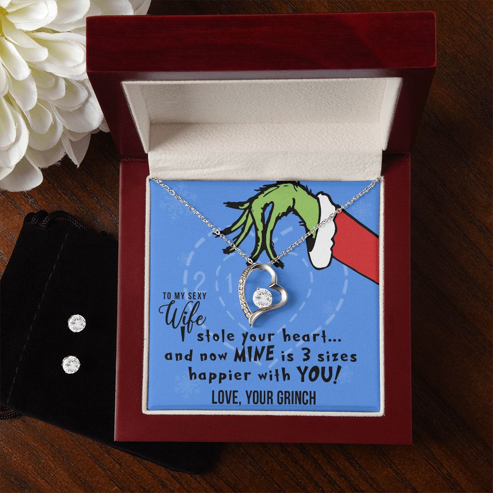 TO MY SEXY WIFE FOREVER LOVE EARRING SET - GRINCH