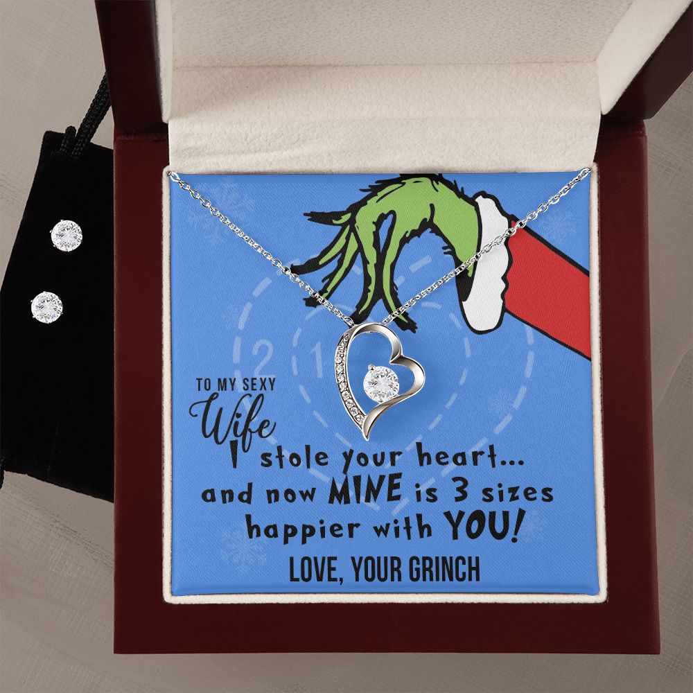 TO MY SEXY WIFE FOREVER LOVE EARRING SET - GRINCH