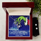TO MY GRANDDAUGHTER FOREVER LOVE NECKLACE AND EARRINGS SET - GRINCH