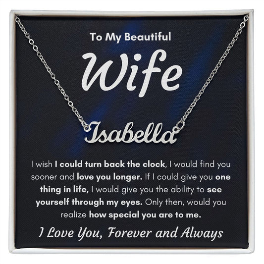 TO MY WIFE SOONER NAME NECKLACE GIFT SET