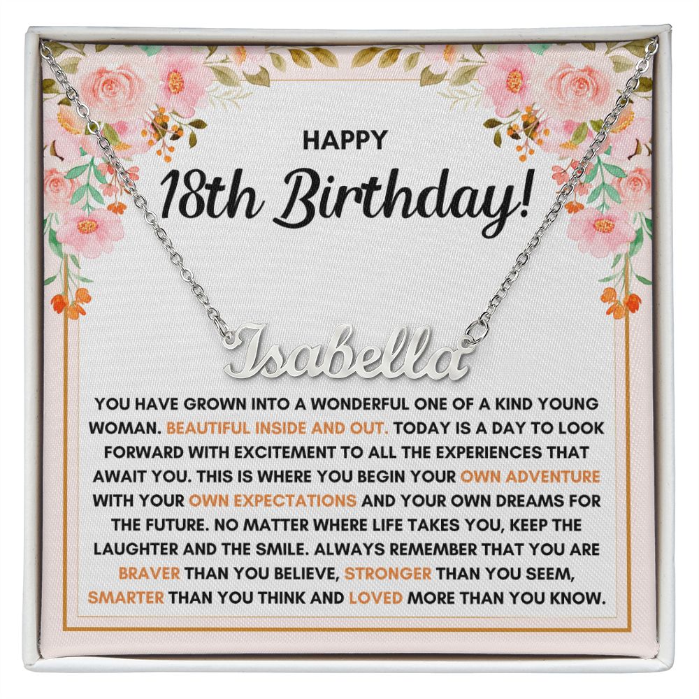 18TH BIRTHDAY DREAMS CUSTOM NAME NECKLACE