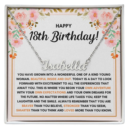 18TH BIRTHDAY DREAMS CUSTOM NAME NECKLACE