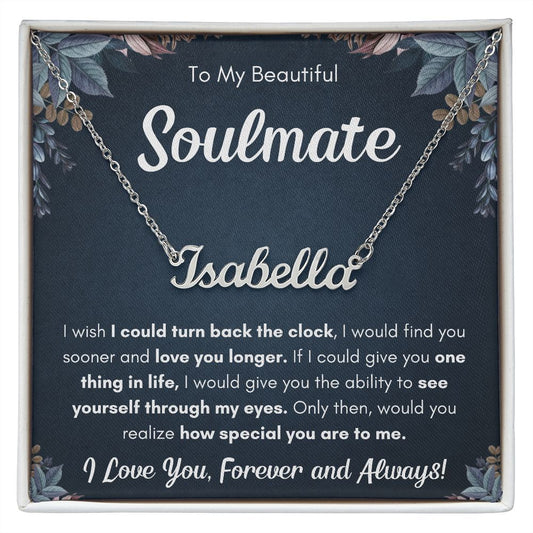 TO MY SOULMATE SOONER NAME NECKLACE GIFT SET