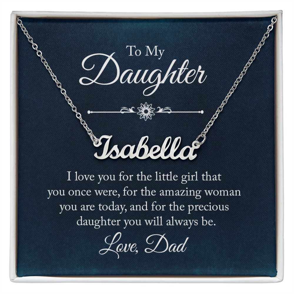 TO MY DAUGHTER LITTLE GIRL CUSTOM NAME NECKLACE GIFT SET
