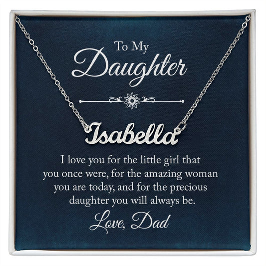 TO MY DAUGHTER LITTLE GIRL CUSTOM NAME NECKLACE GIFT SET