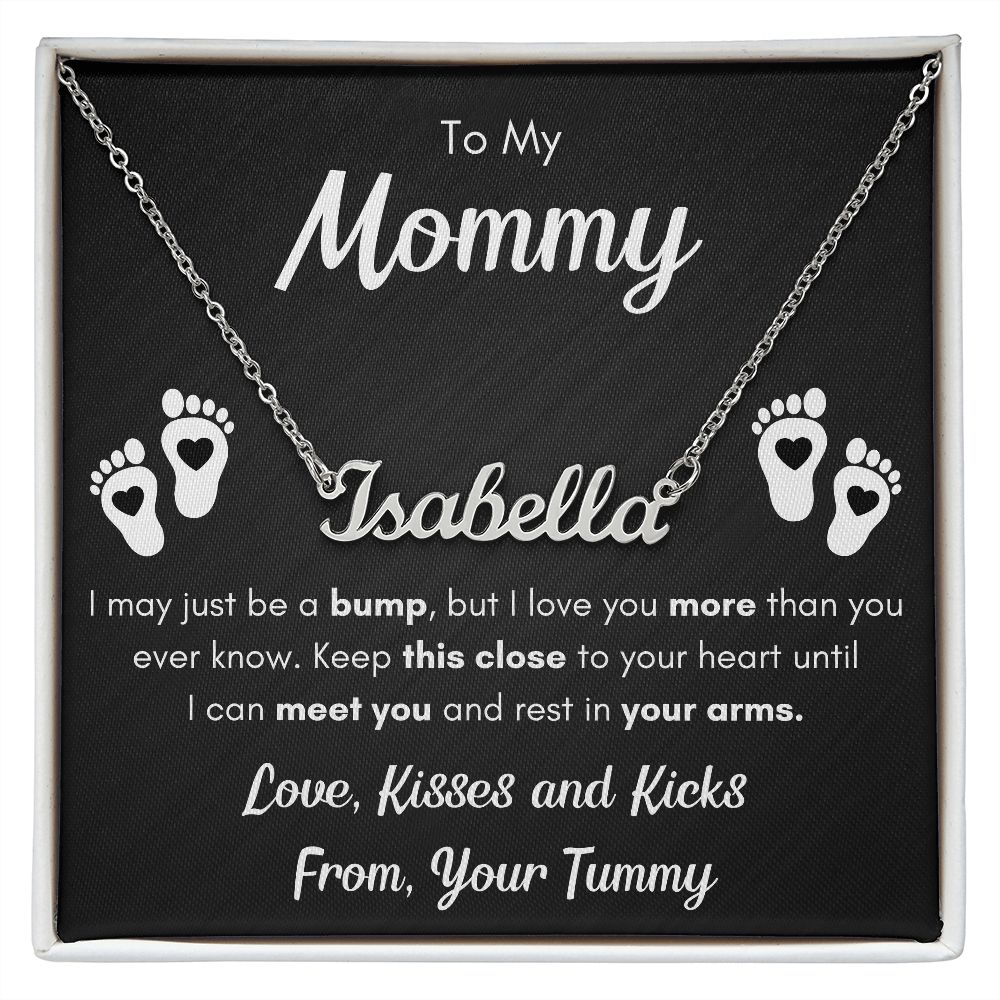 TO MY MOMMY BUMP NAME NECKLACE GIFT SET
