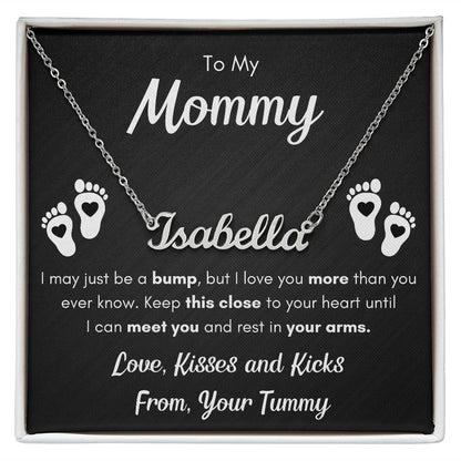 TO MY MOMMY BUMP NAME NECKLACE GIFT SET