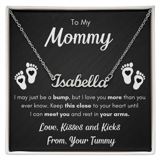 TO MY MOMMY BUMP NAME NECKLACE GIFT SET