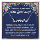 40TH BIRTHDAY PINK WISDOM CUSTOM NAME NECKLACE
