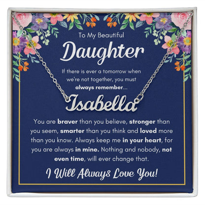 TO MY DAUGHTER BRAVER NAME NECKLACE GIFT SET