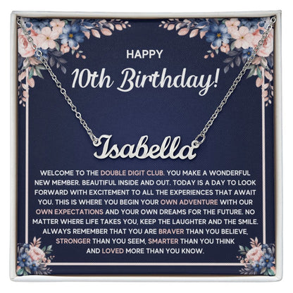 10TH BIRTHDAY DREAMS CUSTOM NAME NECKLACE