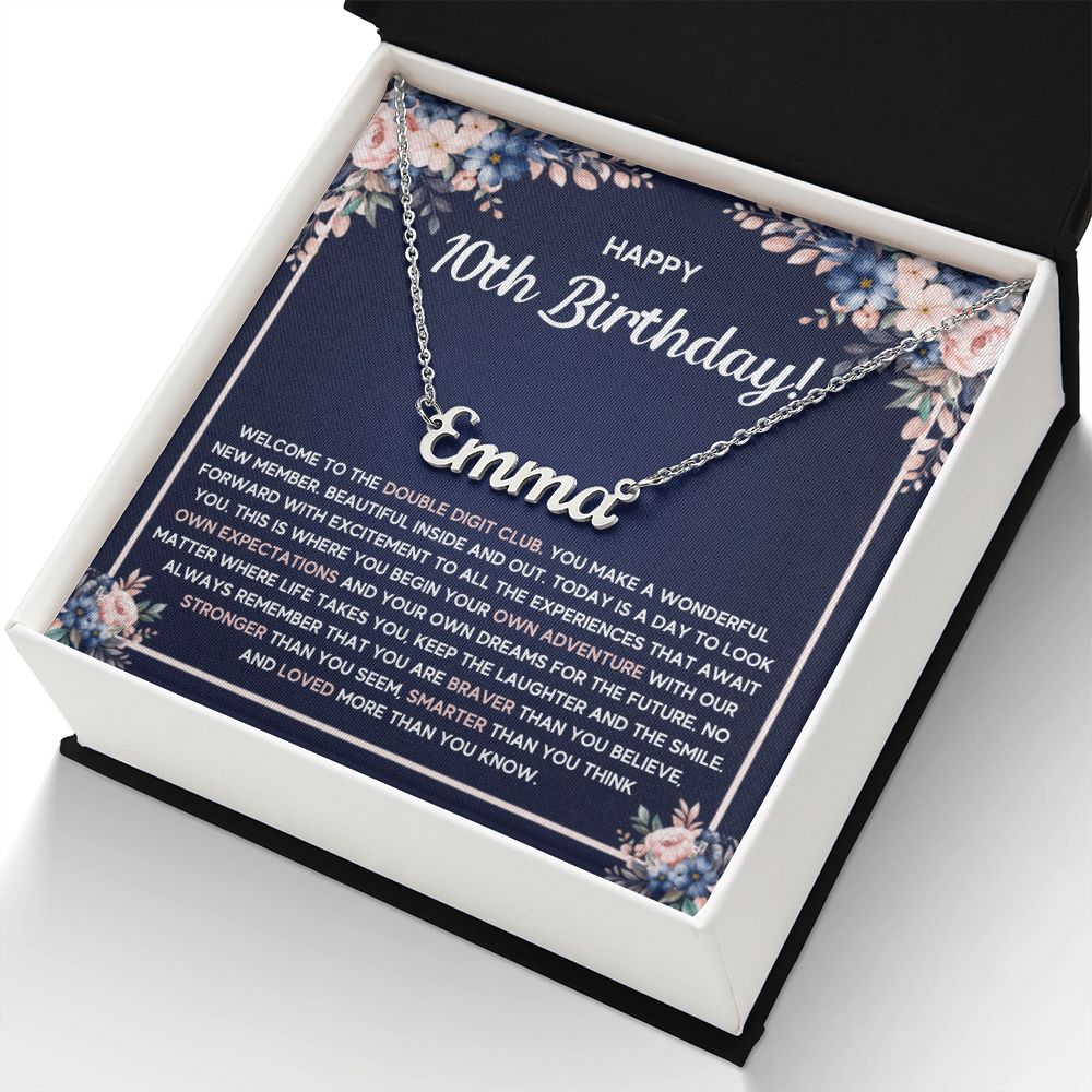10TH BIRTHDAY DREAMS CUSTOM NAME NECKLACE