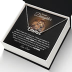 TO MY DAUGHTER OLD LION NAME NECKLACE GIFT SET