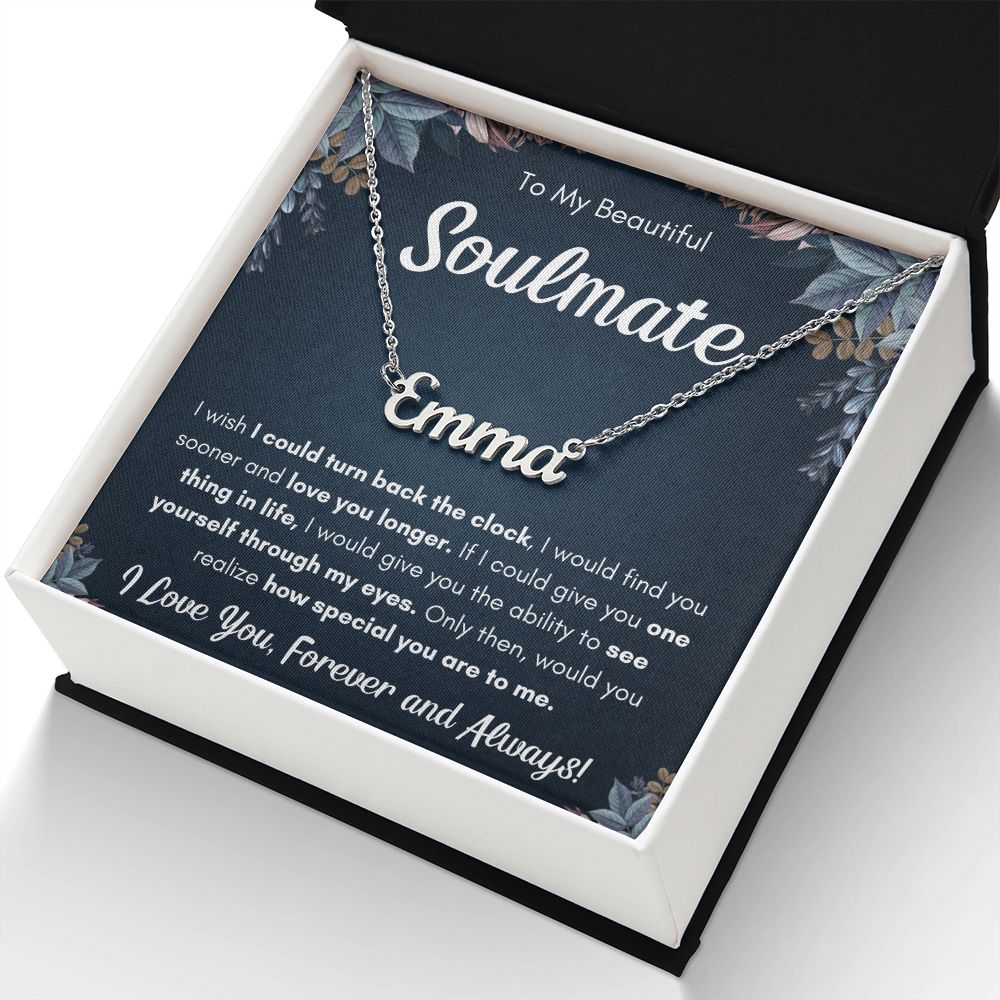TO MY SOULMATE SOONER NAME NECKLACE GIFT SET