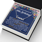 40TH BIRTHDAY PINK WISDOM CUSTOM NAME NECKLACE