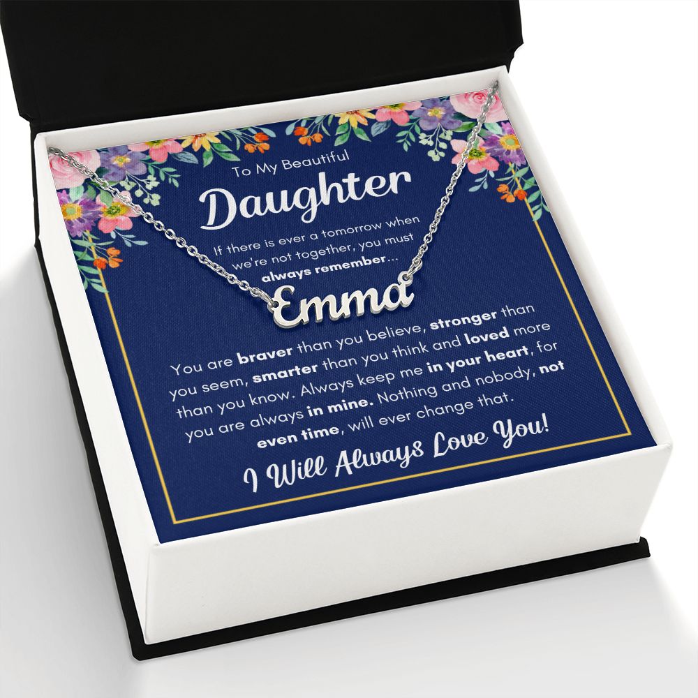 TO MY DAUGHTER BRAVER NAME NECKLACE GIFT SET