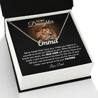 TO MY DAUGHTER OLD LION NAME NECKLACE GIFT SET