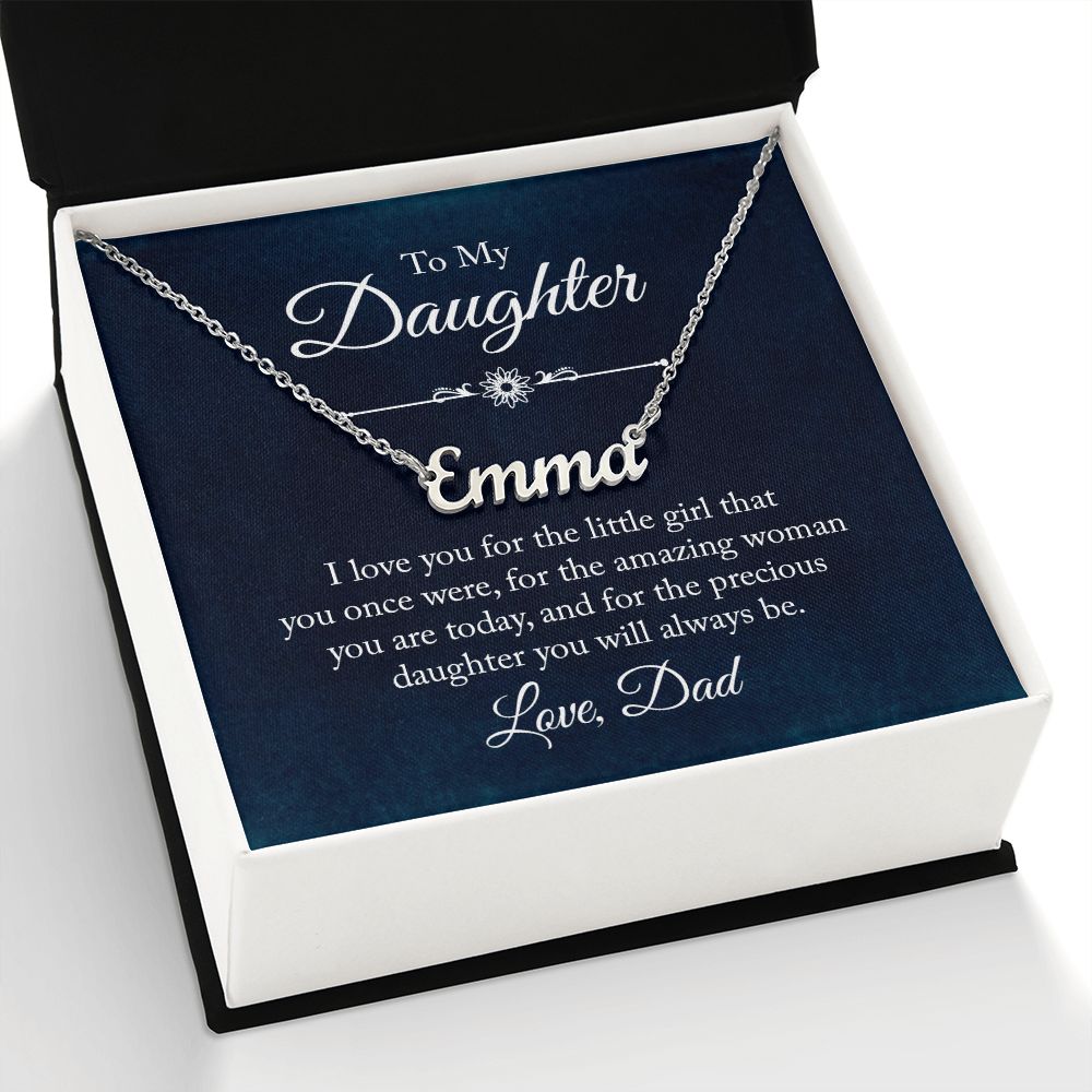 TO MY DAUGHTER LITTLE GIRL CUSTOM NAME NECKLACE GIFT SET