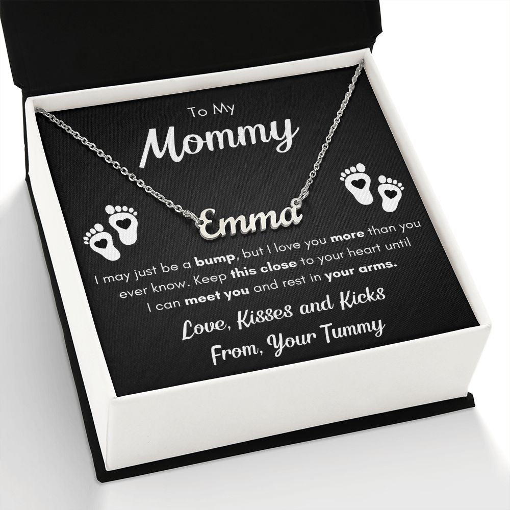TO MY MOMMY BUMP NAME NECKLACE GIFT SET