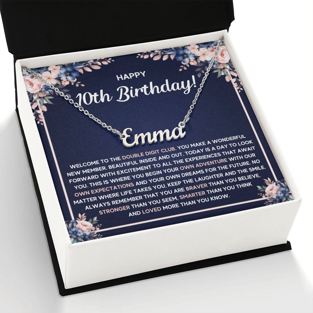 10TH BIRTHDAY DREAMS CUSTOM NAME NECKLACE