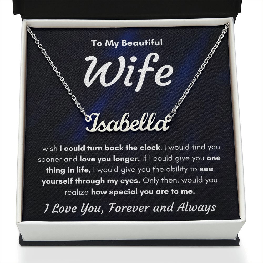 TO MY WIFE SOONER NAME NECKLACE GIFT SET