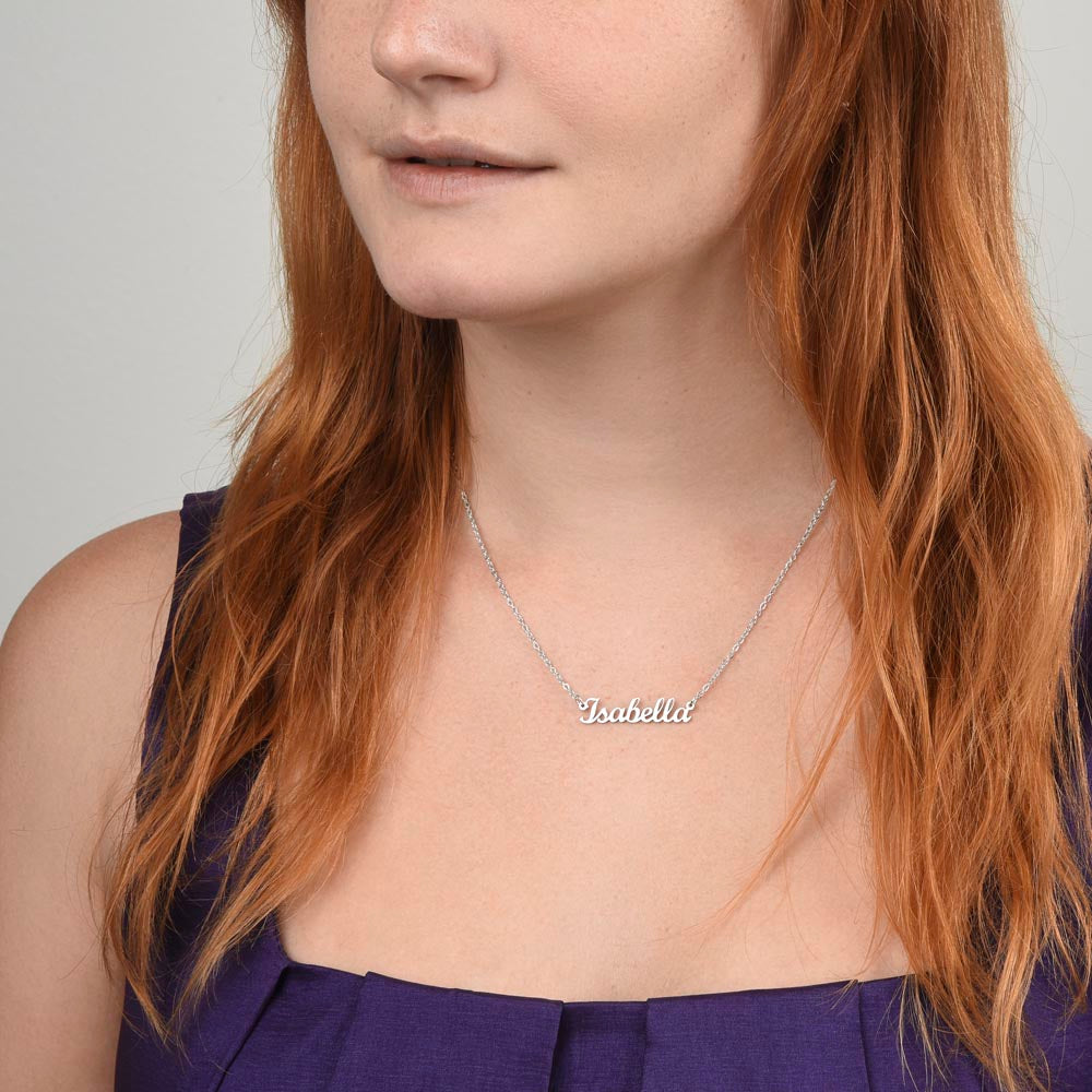 15TH BIRTHDAY SQUEEZED CUSTOM NAME NECKLACE