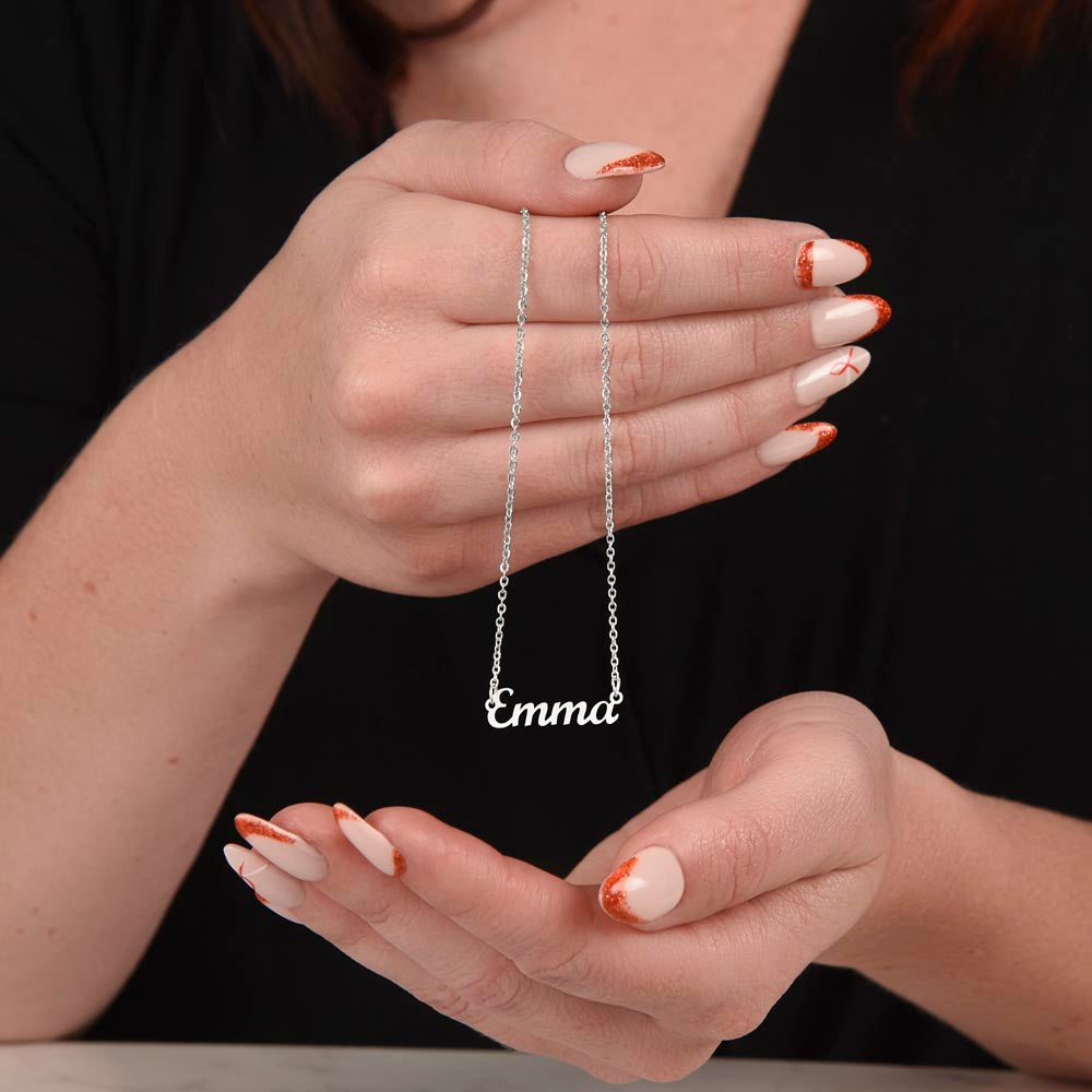 15TH BIRTHDAY SQUEEZED CUSTOM NAME NECKLACE