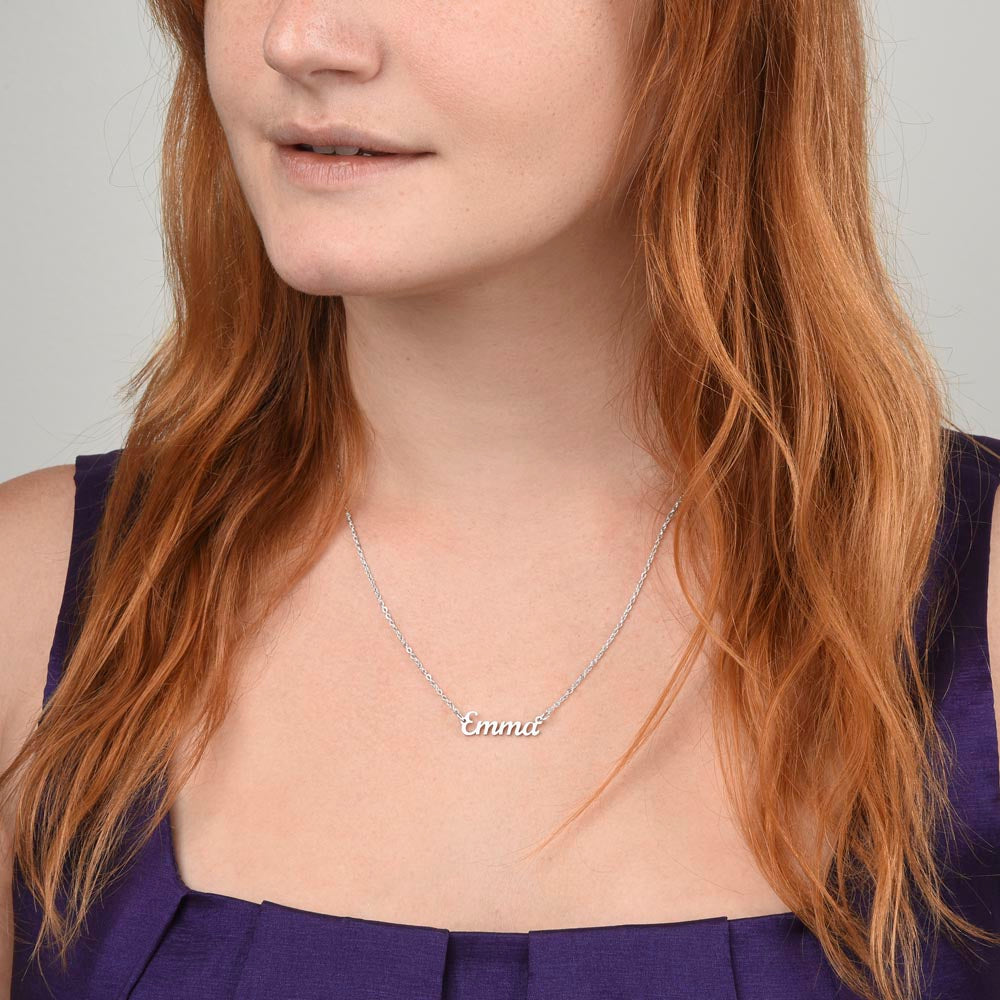 15TH BIRTHDAY SQUEEZED CUSTOM NAME NECKLACE