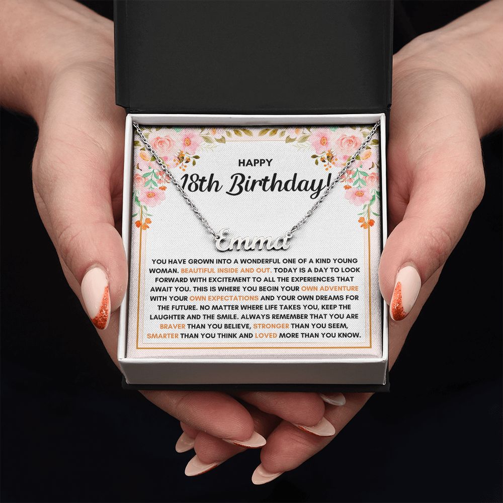 18TH BIRTHDAY DREAMS CUSTOM NAME NECKLACE