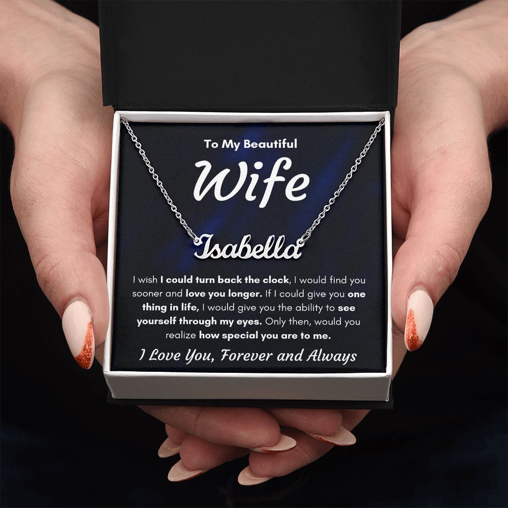 TO MY WIFE SOONER NAME NECKLACE GIFT SET