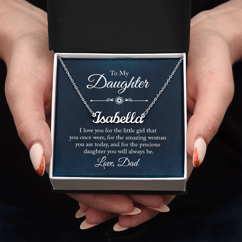 TO MY DAUGHTER LITTLE GIRL CUSTOM NAME NECKLACE GIFT SET
