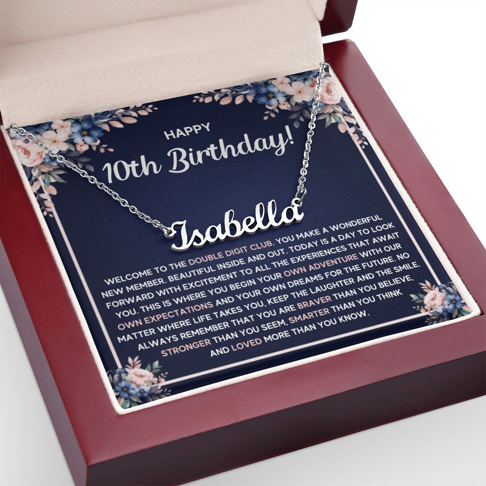 10TH BIRTHDAY DREAMS CUSTOM NAME NECKLACE