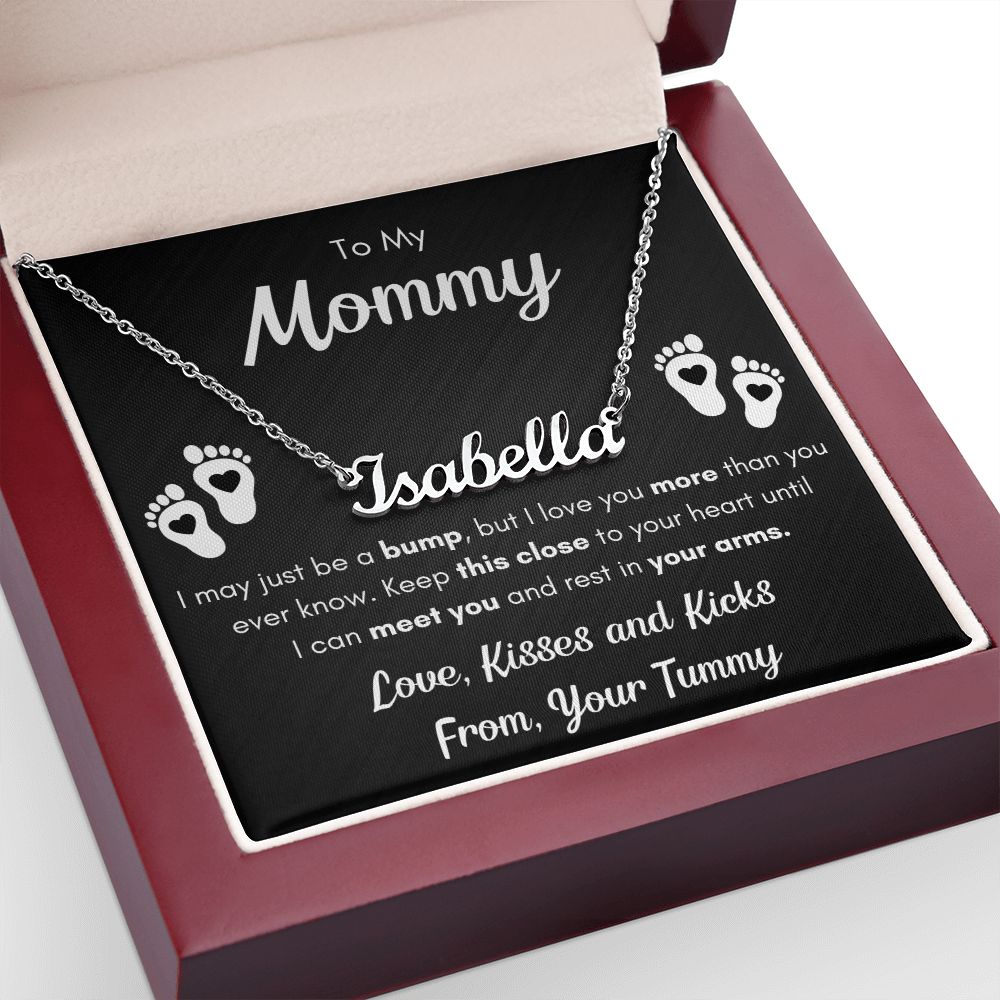 TO MY MOMMY BUMP NAME NECKLACE GIFT SET