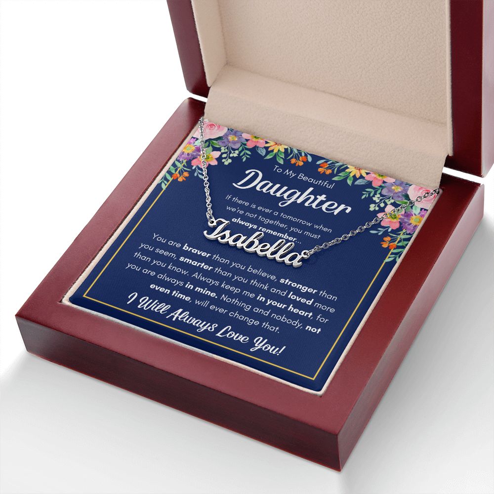 TO MY DAUGHTER BRAVER NAME NECKLACE GIFT SET