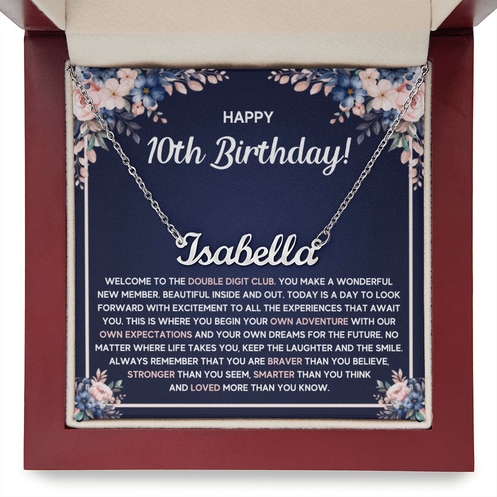 10TH BIRTHDAY DREAMS CUSTOM NAME NECKLACE