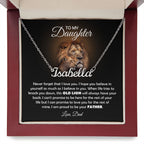 TO MY DAUGHTER OLD LION NAME NECKLACE GIFT SET
