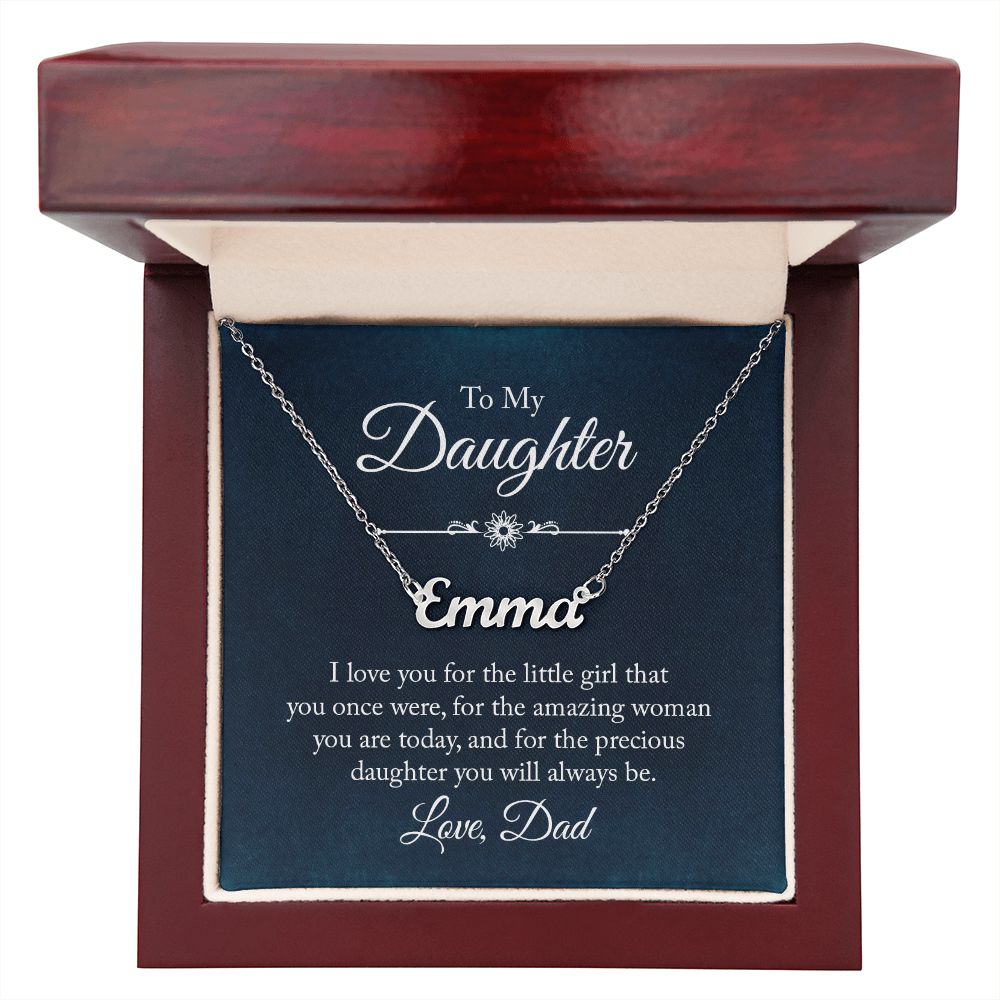 TO MY DAUGHTER LITTLE GIRL CUSTOM NAME NECKLACE GIFT SET